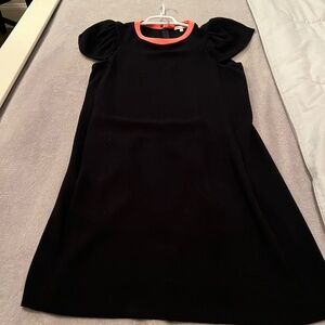 BLack crepe dres with colored collar
